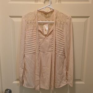 Adiva Cream Lace Detail Blouse